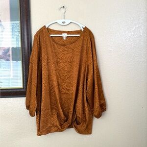 Dressbarn Copper Blouse 3X